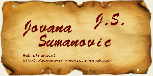 Jovana Šumanović vizit kartica